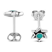 Turquoise Star of David Stud Earrings, e328